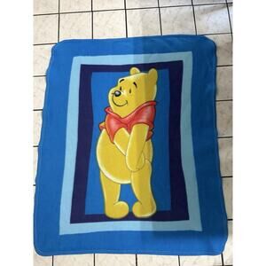 VTG‎ Disney Winnie the Pooh Soft Fleece Throw Blanket Blue
